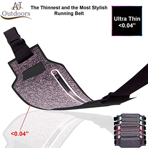 ANJ Outdoors Super Slim Water Resistant Money Belt, Running Belt for Women and Men, Expandable Phone Belt to Hold Cell Phones, Cards, and Money. Ideal Waist Bag Waist Pack for Travel, Sports and Yoga…