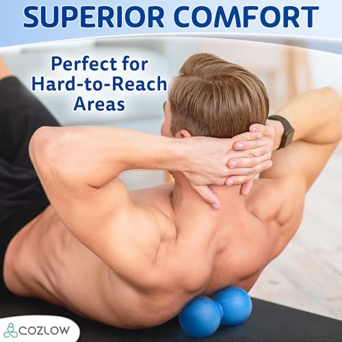 Peanut Massage Ball - Solid TPE - Deep Tissue Pain Relief - Blazing Blue - color: Hard Plastic