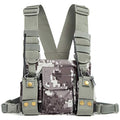 Radio Shoulder Holster Chest Harness Holder Vest Rig for Two Way Radio Chest Front Pack Pouch Walkie Talkie Case with Front Pouches for Kenwood Arcshell Retevis Baofeng UV-5R F8HP UV-82 888S(Camo) - color: camo