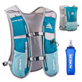 TRIWONDER Running Vest Hydration Pack Backpack for Men & Women, Lightweight Trail Marathon Run Race Vest for Cycling Jogging - color: 01 Light Blue - With a 500ml Water Bottle