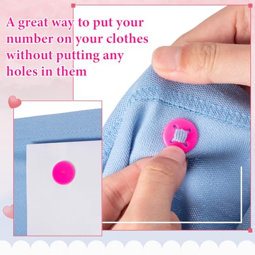Juexica Race Bib Clips Running Number Holder - color: Rose Red