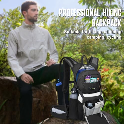N NEVO RHINO Hydration Backpack, 18L Hiking Backpack with 3L Water Bladder - color: Black