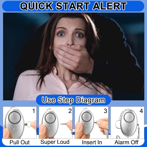 Kanayu 76 Pcs Personal Alarm Bulk 130DB Safe Sound Emergency Safety Self Defense Security Alert Keychain with Led Light Personal Protection Alarm for Women Girls Kids Elderly (Simple Color) - color: Simple Color