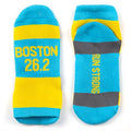 Gone For a Run Motivational Ankle Running Socks - Affirmation Runners Gifts - color: Boston 26.2 (Blue/Yellow)