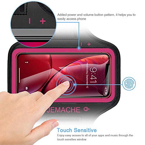 Running Armband for iPhone 17 16 15 14 13 12 Pro (Rose) - color: Rose