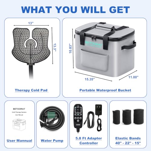 Ice Machine for Knee After Surgery, Portable Cold Therapy Machine, Knee Replacement Recovery System with Programmable Timer, 3 Speeds & 18 Hours Cooling, Pain Relief for Injuries Recovery