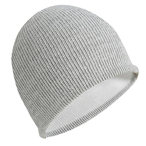 Reflective Beanie Hat High Visibility Warm Winter Loop Knit Cap Gifts for Women Men - color: White-1 Pack