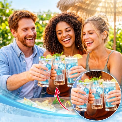 100 Pack Reusable Ice Cube for Drinks with Storage Bag