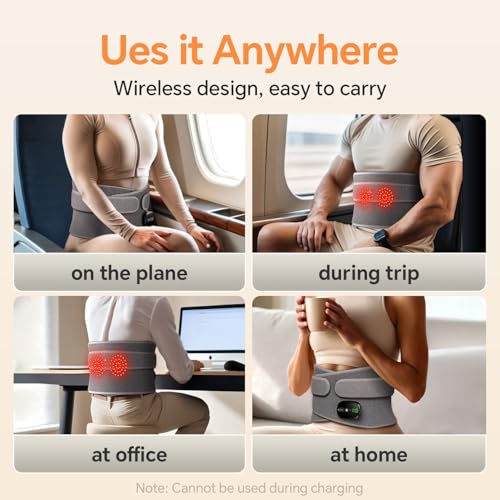 Heating Pad for Back with Heat Vibration 3 Levels Adjustable for Parents - color: Gray