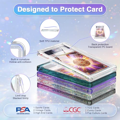 One-Piece PC Graded Card Slab Protector for PSA and CGC, Clear Bling - color: Clear Bling