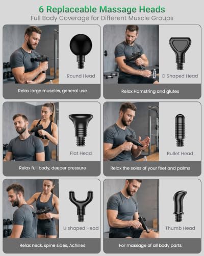 Massage Gun, Deep Tissue Percussion Massager 30 Speeds for Pain Relief - color: Black