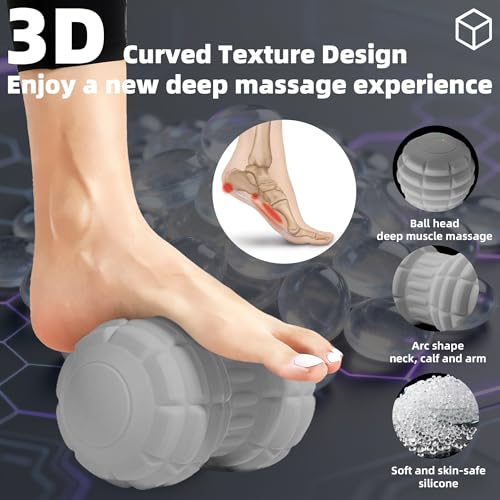 Vibrating Peanut Massage Ball, 4 Levels, Textured Silicone, Gray - color: Grey