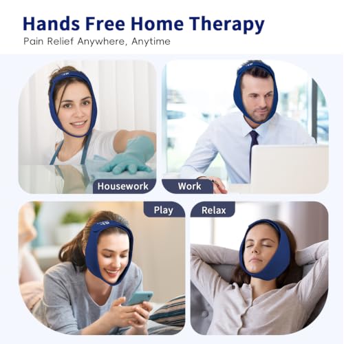 Wisdom Teeth Ice Pack Head Wrap for Pain Relief - Cold Hot Therapy for Face - color: Navy Blue