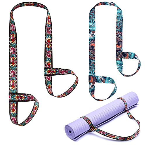 Minatee 2 Pcs Yoga Mat Straps, Adjustable Thick Sling Shoulder Carrier