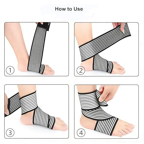 Adjustable Ankle Support Brace with Hook and Loop Closure – Breathable Anti-Slip Sports Wrap for Men Women, Sprain Recovery for Sports (1 Pair)