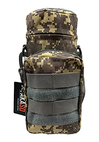 Tactical Molle Water Bottle Holder Pouch Hydration Carrier Bag Tactical EDC Water Bottle Carrier with Detachable Shoulder Strap for Hiking Camping Outdoor Sport Travel - color: ACU