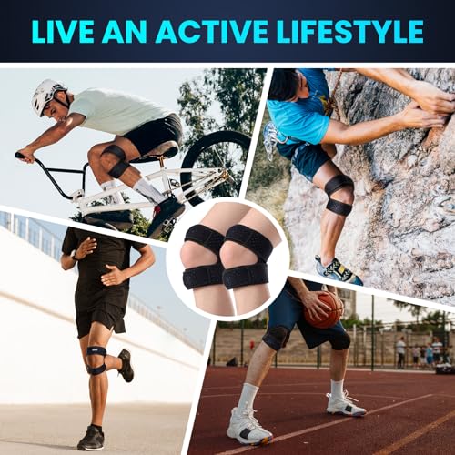 Welnove Patellar Tendon Support Strap - 2 Pack Knee Braces for Men and Women - Knee Pain Relief Adjustable Knee Strap for Running, Workout, Arthritis, Jumper, Tennis Injury Recovery (Black, L) - size: Large (Pack of 2)