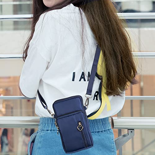 Women Cell Phone Purse Wristband Sport Armband Wallet Travel Crossbody Cell Phone Purse for Galaxy S10 Plus S9 Plus A50 A7 J7,OnePlus 6T,HTC U12 (Blue) - color: Blue