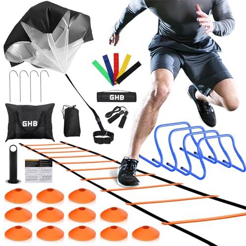 GHB Agility Ladder,Football Training Equipment Set - color: Orange