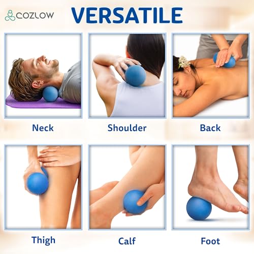 Peanut Massage Ball - Solid TPE - Deep Tissue Pain Relief - Blazing Blue - color: Hard Plastic