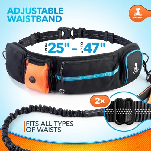 SparklyPets Active Pack 1 Dog, Hands Free Leash, Medium & Large Breeds - color: Premium Active Orange Pack, size: 1 dog M/L