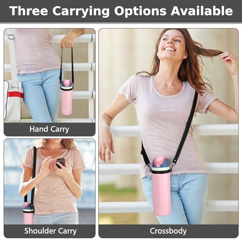Accmor Water Bottle Strap Compatible with Owala Freesip Sway 30 oz 40 oz and Owala Freesip 24 oz 32 oz 40 oz, Adjustable Portable Water Bottle Handle Strap for Owala - color: black
