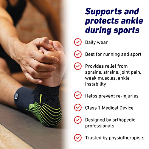 Neo-G Ankle Compression Sleeve Sports – Active – Ankle Compression Sleeve for Running - Lightweight, Elastic, Helps with Strains, Weak Ankles, Injury Recovery, Ankle Swelling Relief - XL - size: X-Large: 27 - 32 cm / 10.6 - 12.6 in