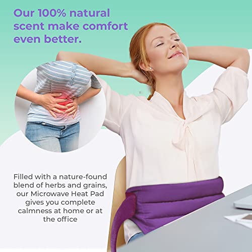 Microwavable Heating Pad for Lower Back and Menstrual Cramps - Moist Microwave Heating Pad for Muscles and Joints - Natural Microwave Hot Pack Heat Pad for Lower Back Pain - 1 Pack Purple