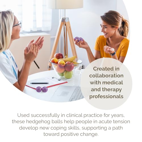 2X Spiky DBT Skill Balls | Magnetic Stress Relief Balls | Spiky Massage Balls for Relaxation, Tension Release, Focus & Mobility (Purple, 1.25 inch) - color: Purple, size: 1.25 Inch