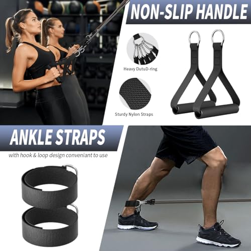 WHATAFIT Resistance Bands with Handles, 150 lb Exercise Bands Set - color: Deep Gray