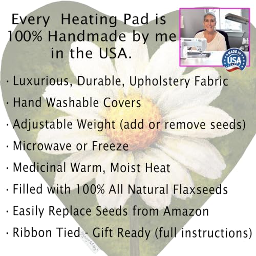 Heat Pack - Microwavable Heating Pads - Microwave Heating Pad for Pain Relief & Comfort - Suitable for The Neck, Back, Shoulders, Hips, Stomach Cramps & More - Neck Heat Wrap - Gift - size: LONG, style: Bunch of Daisies