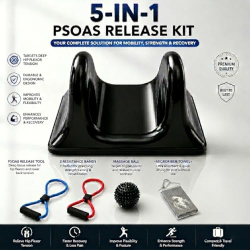 Psoas Release Tool with Resistance Bands & Towel