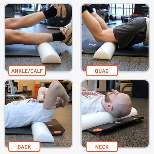 BodySport Half Foam Roller, 6 x 12 in - Half-Round Foam Roller for Stretching, Balance, Positioning and Physical Therapy Exercises - size: Half 6 x 12 in