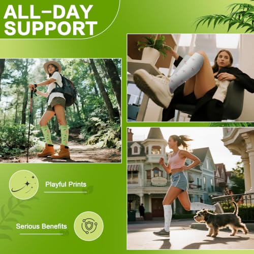 6 Pairs 20-30 mmHg Knee High Compression Socks, Unisex, Running, Travel - color: F-blue, size: Small-Medium