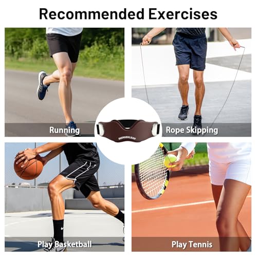 MANUEKLEAR V-Shaped Patella Bands, Adjustable Flex Wrap Patellar Tendon Support Strap for Men Women, Silicone Patella Knee Straps Suitable for Pain Relief Running Hiking Basketball, (2pcs) (Dark Coffee) - color: Dark Coffee