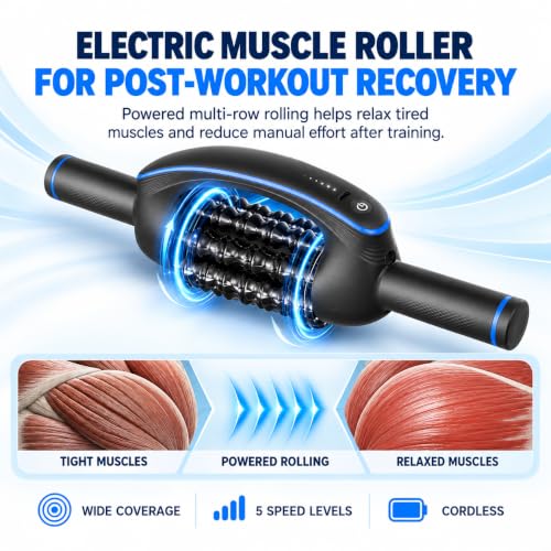 Electric Muscle Roller Massager, Large-Area Powered Rolling Massager