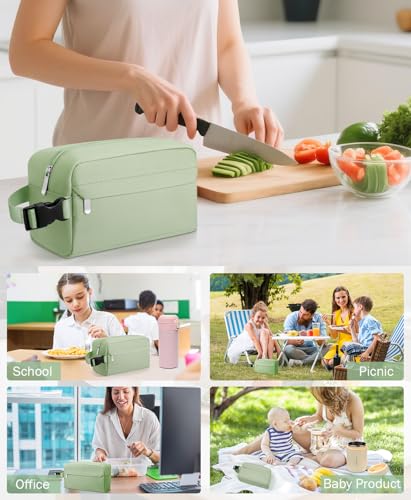 Small Lunch Bag, Freezable Snack Bag for Kids, Mini Lunch Box - color: Green