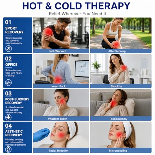 Gel Ice Packs Reusable, 4 Pack Small Hot Cold Compress for Face & Ankle - style: 6.3"x5.1", 4 PACK