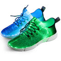 Shinmax LED Light Up Shoes for Women Men, USB Rechargeable Fiber Optic Glowing Sneakers, Luminous Flashing Shoes for Dancing, Festivals, Parties - size: 8 Women/6.5 Men