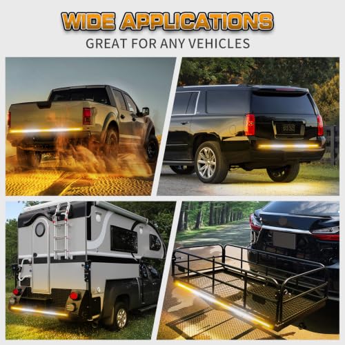 XRIDONSEN 60 inch Tailgate Lights Amber White Rear Strobe Lights - color: Amber/White