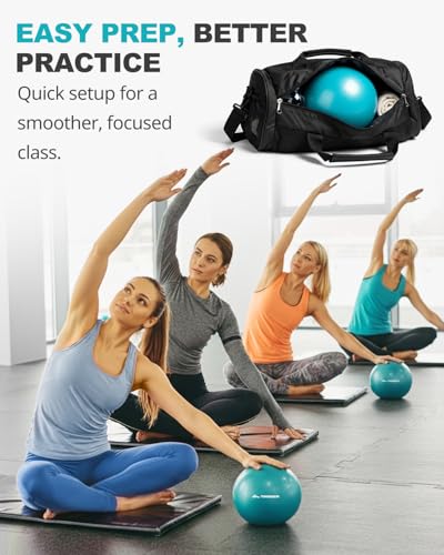 Trideer 9 Inch Pilates Ball with Inflation Straw, Small Exercise Yoga Ball - color: Turquoise
