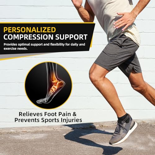 Ankle Brace, Compression Wrap for Sprains, Plantar Fasciitis & Achilles - color: A-Black, size: Large