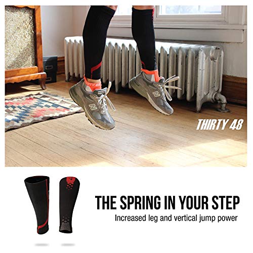 Thirty48 Graduated Calf Compression Sleeves 15-20 OR 20-30 mmHg | Maximize Fast Recovery by Increasing Oxygen to Muscles - color: [2 Pairs] Pink, size: Small