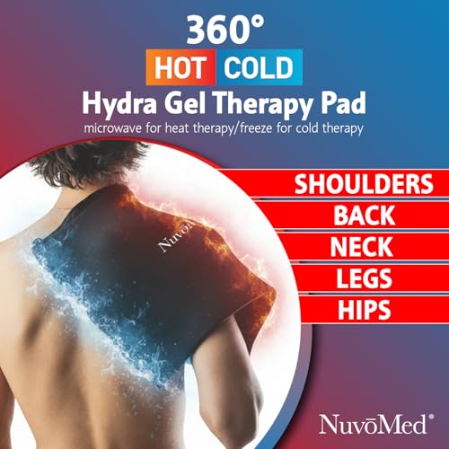 NuvoMed Reusable Hot and Cold Gel Pack, Large Flexible Hydra-Gel Pack for Back, Neck, Shoulder, Hips, Thighs, Microwave and Freezer Safe Therapy Pack, 12 x 17 Inch