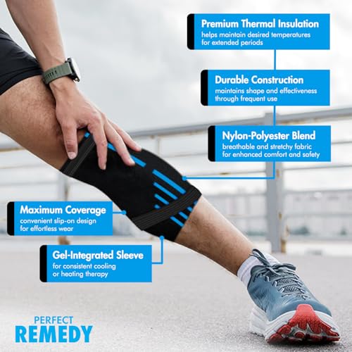 Perfect Remedy Freeze Sleeve - Hot & Cold Arm Ice Pack Wrap Compression - Tennis Elbow Cold Pack Compression for Support in Injuries - Ice Sleeve for Knee, Elbow (Small-Medium) - color: Ice Sleeve