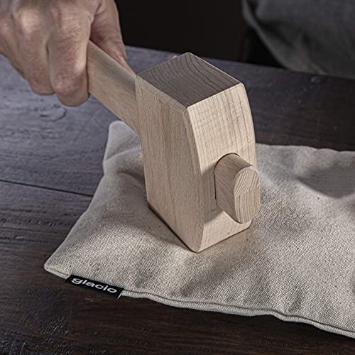 Ice Mallet and Lewis Bag Set, Wooden Hammer & Canvas Bag for Crushed Ice