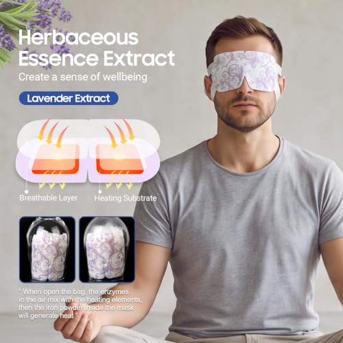 16 Packs Steam Eye Masks for Dry Eyes, Self Heating Warm Compress, Lavender - color: Lavender