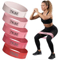 Fabric Resistance Bands for Working Out, 5-Band Set for Legs and Glutes - color: Pink
