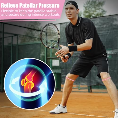 Foilswirl Patella Knee Band Basketball Knee Strap,2,Pink,M - color: Pink, size: M