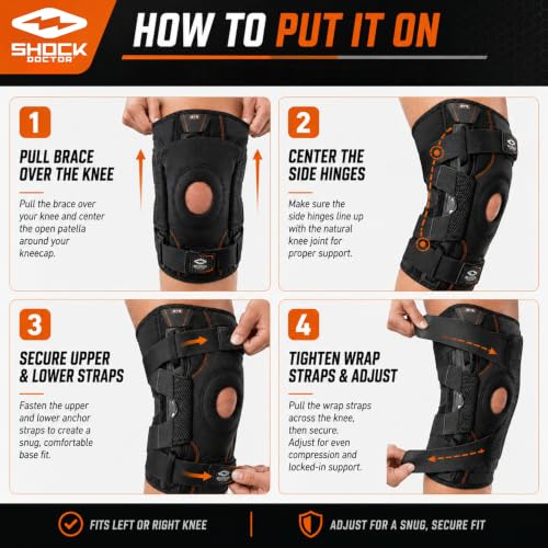 Shock Doctor Knee Brace for Men Hinged Knee Brace for Women, Knee Support - size: X-Large